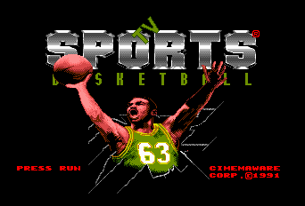 TV Sports Basketball title screen for PC Engine